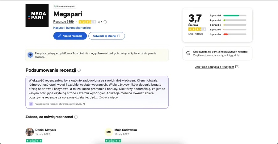 megapari-oceny-trust-pilot