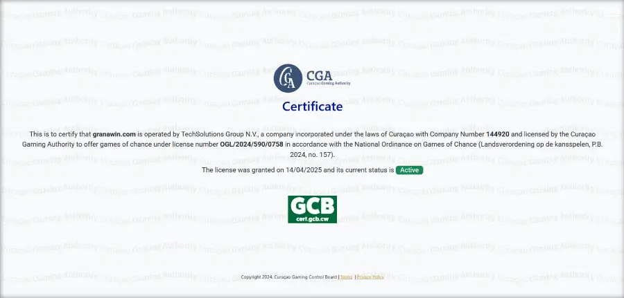 granawin-licencja-curacao